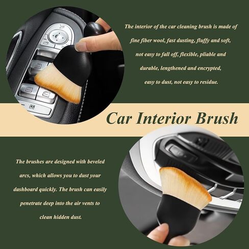 Car Detailing Brush Set for Cleaning Interior Exterior, Incl. 5 Detail Brush 1 Blue Car Double Head Brush 1 Soft Brush in Kuwait