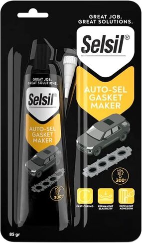 SELSIL Auto - Sel، مانع تسرب السيليكون بدرجة حرارة عالية، صانع حشية الفلكنة بدرجة حرارة الغرفة، أنبوب 3 أونصة (85 جم) - أسود in Kuwait