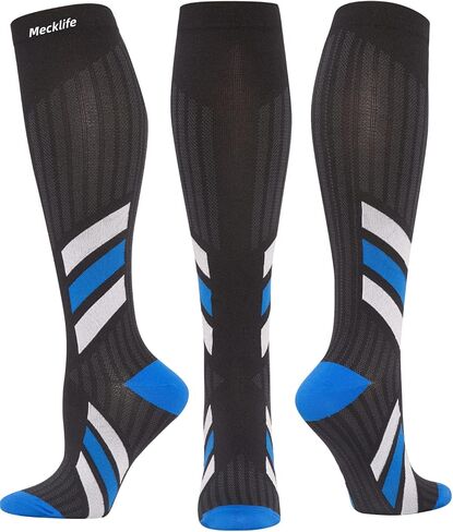Mecklife Sports Compression Socks for Women and Men 20-30 mmHg Running Support Socks (1 Pair) (Small-Medium, Black) in Saudi Arabia
