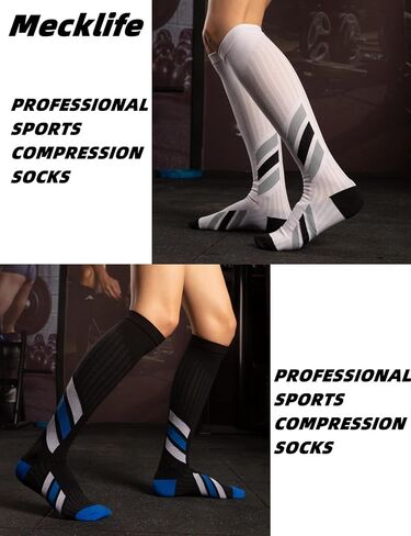 Mecklife Sports Compression Socks for Women and Men 20-30 mmHg Running Support Socks (1 Pair) (Small-Medium, Black) in Saudi Arabia