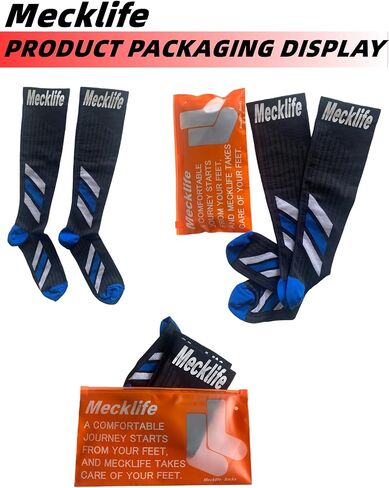 Mecklife Sports Compression Socks for Women and Men 20-30 mmHg Running Support Socks (1 Pair) (Small-Medium, Black) in Saudi Arabia