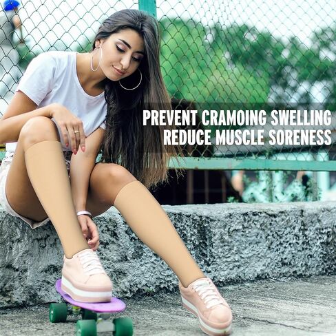 3 Pairs Compression Socks for Women & Men 15-20 mmHg- Best Support for Nurses, Running, Hiking, Recovery & Flight Socks in Kuwait