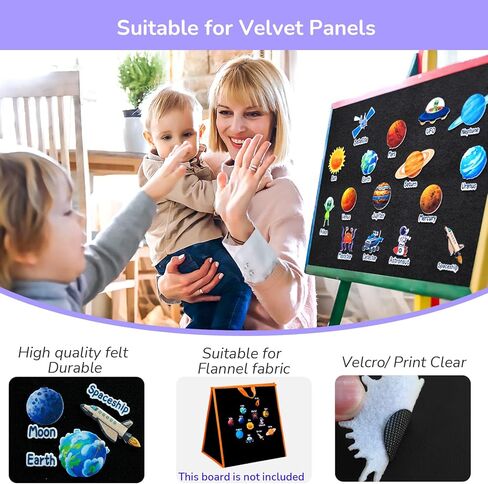 ألعاب كواكب النظام الشمسي للأطفال، أنشطة تعليمية لمرحلة ما قبل المدرسة في الفضاء الخارجي، 42 قطعة من لوح الفلانيل للأطفال الصغار مجموعة هدايا اللعب لرواد الفضاء (قصص الفضاء) in Kuwait