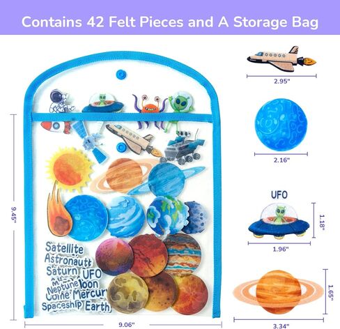 ألعاب كواكب النظام الشمسي للأطفال، أنشطة تعليمية لمرحلة ما قبل المدرسة في الفضاء الخارجي، 42 قطعة من لوح الفلانيل للأطفال الصغار مجموعة هدايا اللعب لرواد الفضاء (قصص الفضاء) in Kuwait