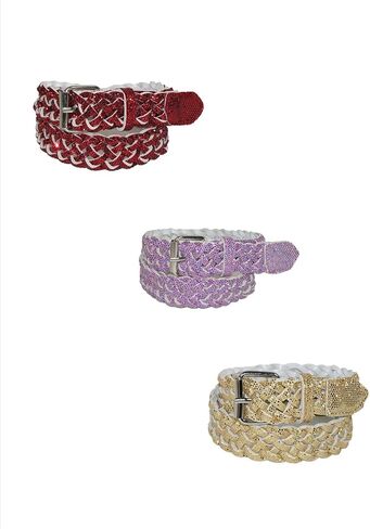 CTM® Girls' Metallic Braided Belt in Saudi Arabia