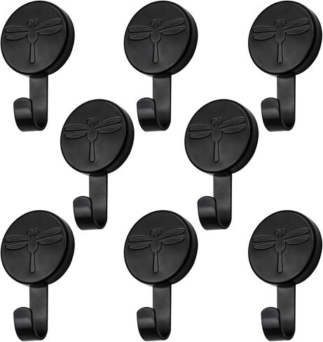 Magnetic Hooks, Reliable Magnetic Hanger Heavy Duty Magnetic on Wall Hooks for Metal Surfaces and Doors (Black 8 Pack) in Saudi Arabia