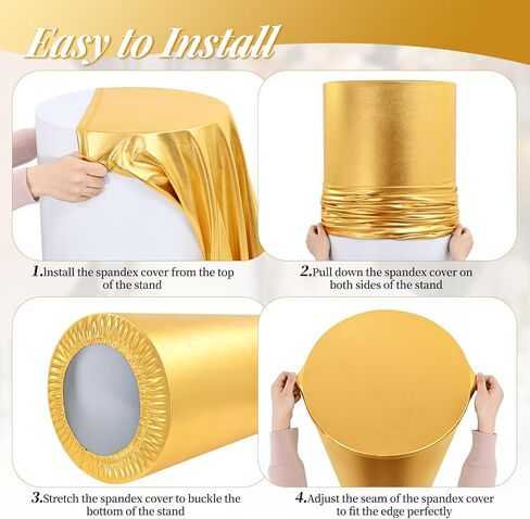 أغطية حامل قاعدة أسطوانة سباندكس مجموعة من 5 أغطية طاولات أسطوانية مستديرة سوداء، أغطية حامل صندوق عرض قاعدة أسطوانة لتزيين حفلات الزفاف (حوامل الأسطوانات غير متضمنة) in Kuwait