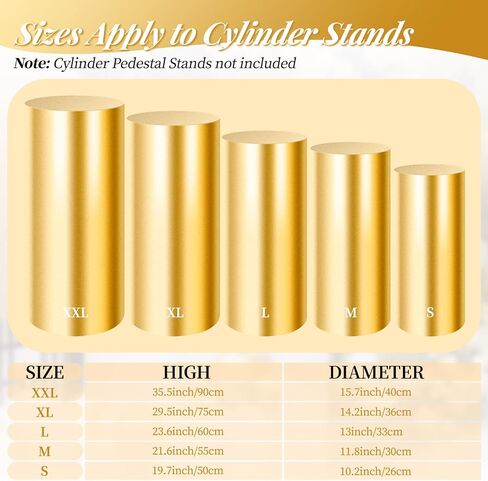 أغطية حامل قاعدة أسطوانة سباندكس مجموعة من 5 أغطية طاولات أسطوانية مستديرة سوداء، أغطية حامل صندوق عرض قاعدة أسطوانة لتزيين حفلات الزفاف (حوامل الأسطوانات غير متضمنة) in Kuwait