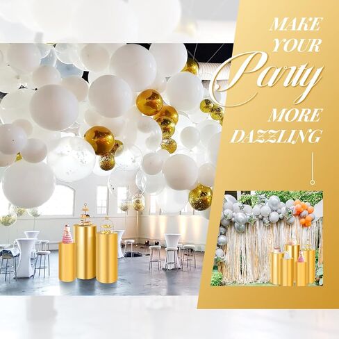 أغطية حامل قاعدة أسطوانة سباندكس مجموعة من 5 أغطية طاولات أسطوانية مستديرة سوداء، أغطية حامل صندوق عرض قاعدة أسطوانة لتزيين حفلات الزفاف (حوامل الأسطوانات غير متضمنة) in Kuwait