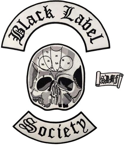Patches Black Label Society Patch BLS Embroidered Iron Motorcycle Biker Back Set Jacket Rider Vest Badge Stickers in Kuwait