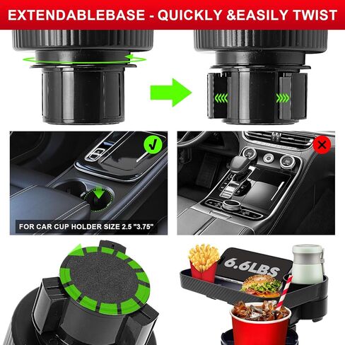 حامل أكواب السيارة لجميع الأغراض، حامل أكواب المشروبات المتوسع لشاحنة السيارة، حامل أكواب قابل للحمل، حامل الهاتف، صينية طعام السيارة لتناول الطعام، صينية السيارة، منظم الوجبات الخفيفة الفرنسي، ملحقات أساسيات السفر على الطريق in Kuwait