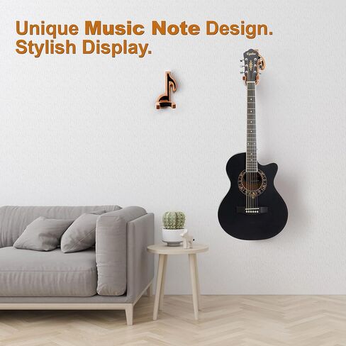 TESLYAR Guitar Holder Wall Mount Ash Wood Wooden Guitar Hanger Hook Stand Rack Guitar Hanger for Electric Classic Acoustic and Bass Guitar Musical Instruments Hardwood (Beige) in Saudi Arabia