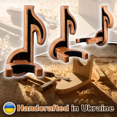 TESLYAR Guitar Holder Wall Mount Ash Wood Wooden Guitar Hanger Hook Stand Rack Guitar Hanger for Electric Classic Acoustic and Bass Guitar Musical Instruments Hardwood (Beige) in Kuwait