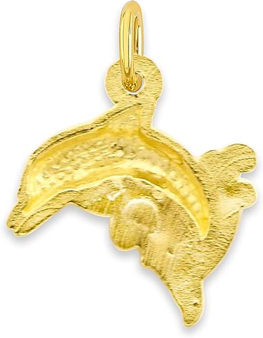 Solid 10k Gold Dolphin Microcharm, Mini Cute Animal Beach Charm with Clasp in Saudi Arabia