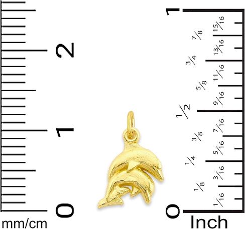 Solid 10k Gold Dolphin Microcharm, Mini Cute Animal Beach Charm with Clasp in Saudi Arabia