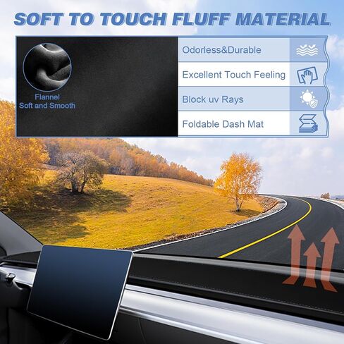 غطاء لوحة القيادة لطراز تسلا Y موديل 3 ملحقات غطاء داش رقيق للطراز Y 2020-2023 موديل 3 2017-2023 in Kuwait