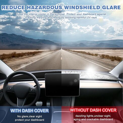 غطاء لوحة القيادة لطراز تسلا Y موديل 3 ملحقات غطاء داش رقيق للطراز Y 2020-2023 موديل 3 2017-2023 in Kuwait