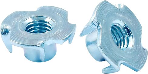 M6 X 10 مم T-Nut 4 شوكات مطلية بالزنك على شكل تي صواميل إدراج ملولب لأرجل الطاولة وتسلق الصخور وجدار الأعمال الخشبية يحمل الخزانات الخشبية (40 قطعة) in Kuwait