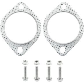 حشية شفة العادم 2pcs مع صواميل عادم 4pcs ، و 3 بوصات 2 بوصة 2-bolt طوقا حشية متعددة العادم ، وملحقات السيارة حشية المحول الحفاز مع البراغي استبدال ، والمواد درجة الحرارة العالية in Kuwait