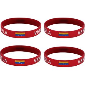 4pcs Venezuela Flag Silicone Bracelet, Outdoor Sports Wristbands, Fans Cheering Elastic Wristbands, Athletes Fans Outdoor Casual Accessories in Kuwait