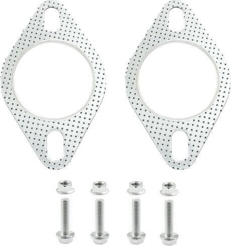 حشية شفة العادم 2pcs مع صواميل عادم 4pcs ، و 3 بوصات 2 بوصة 2-bolt طوقا حشية متعددة العادم ، وملحقات السيارة حشية المحول الحفاز مع البراغي استبدال ، والمواد درجة الحرارة العالية in Kuwait