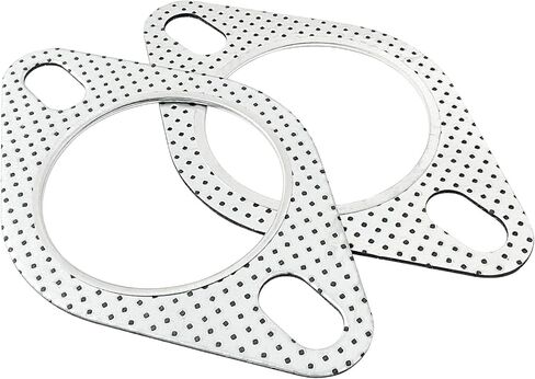 حشية شفة العادم 2pcs مع صواميل عادم 4pcs ، و 3 بوصات 2 بوصة 2-bolt طوقا حشية متعددة العادم ، وملحقات السيارة حشية المحول الحفاز مع البراغي استبدال ، والمواد درجة الحرارة العالية in Kuwait
