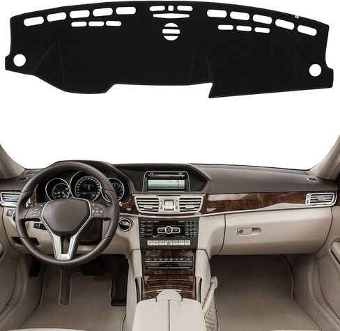 KEYOOG Dashboard Cover Dash Mat Fit for 2016-2011 B-MW 5 Series (F10 Body Code), 528i 535d 535i 550i xDrive (Without HUD Models),Car Dash Board Mat Anti-Glare Carpet,Non-Slip Pad (Black) in Kuwait