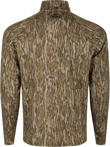 Drake Waterfool Men's Men Quarter Quarter Zip Hunting Date Outdoor UPF 50+ 4-Way تمتد Camo Pulover w/Raglan Sleeves in Kuwait