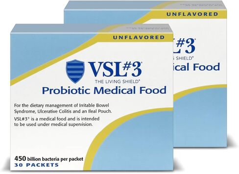 VSL #3® Probiotic Powder for Digestive Health, IBS & UC Symptoms - 450B CFUs, High-Potency, Multi-Strain, Live, Refrigerated Probiotic, Medical Food for Gut Health Support in Men & Women, 30 Pack in Saudi Arabia