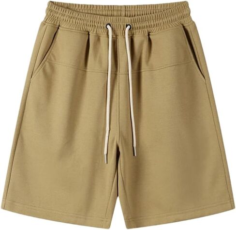 Vsadsau Men's Cotton Sweatpants Elastic Waist Solid Shorts Casual Loose Shorts Outdoor Trousers in Saudi Arabia