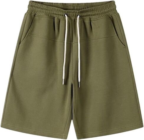 Vsadsau Men's Cotton Sweatpants Elastic Waist Solid Shorts Casual Loose Shorts Outdoor Trousers in Saudi Arabia