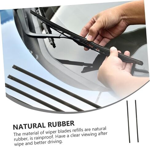 PRETYZOOM 2pcs Premium Windshield Wiper Blade Strips with Bone for All-Season Sturdy Rubber Construction Compatible with Vehicles in Kuwait