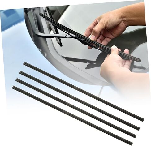 PRETYZOOM 2pcs Premium Windshield Wiper Blade Strips with Bone for All-Season Sturdy Rubber Construction Compatible with Vehicles in Kuwait