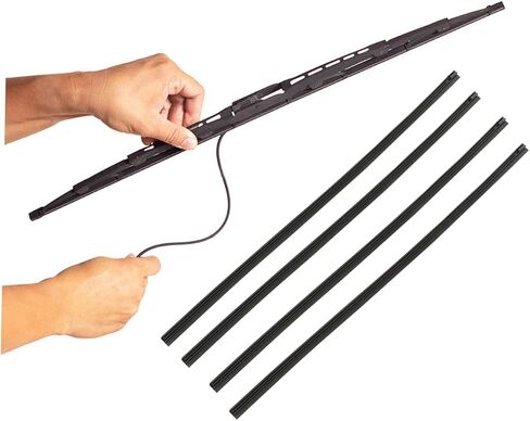 PRETYZOOM 2pcs Premium Windshield Wiper Blade Strips with Bone for All-Season Sturdy Rubber Construction Compatible with Vehicles in Kuwait