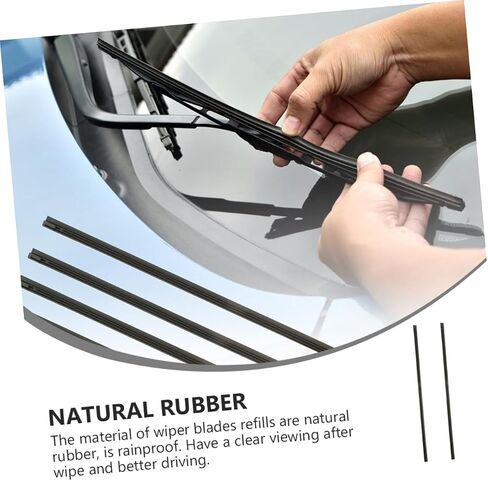 PRETYZOOM 2pcs Premium Windshield Wiper Blade Strips with Bone for All-Season Sturdy Rubber Construction Compatible with Vehicles in Saudi Arabia