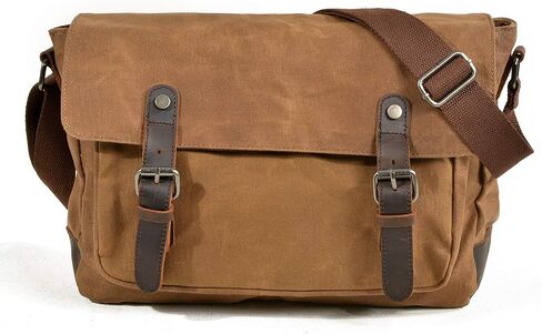 Canvas Messenger Bag, Vintage Crossbody Shoulder Bag,Heavy Waterproof Military Satchel for Men in Saudi Arabia