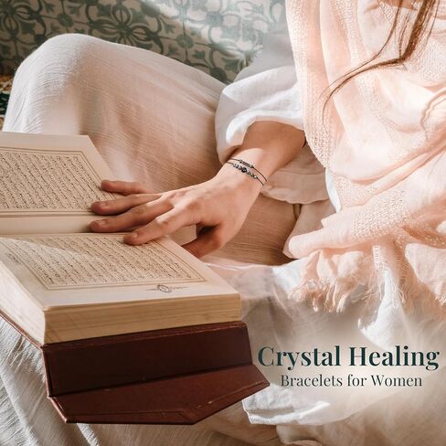 Crystal Healing Bracelets Gifts for Women: Spiritual Natural Stone Empath Protection Bracelets Christmas Birthday Graduation Gifts for Friends Sister Bestie Mom Daughter in Kuwait