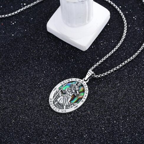 MEDWISE Crucifix Necklace Men 925 Sterling Silver Jesus Cross Necklace Crucifix Cross Pendant with 22"+2" Stainless Steel Chain Amulet Necklace Jewelry Gifts for Men Women in Saudi Arabia