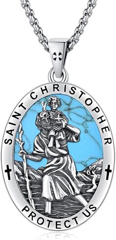 MEDWISE Crucifix Necklace Men 925 Sterling Silver Jesus Cross Necklace Crucifix Cross Pendant with 22"+2" Stainless Steel Chain Amulet Necklace Jewelry Gifts for Men Women in Saudi Arabia