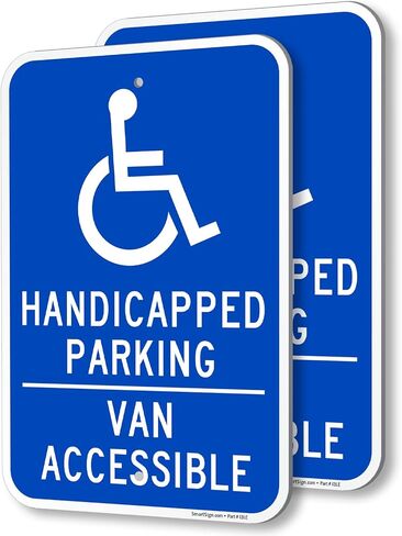 لافتة SmartSign مقاس 18 × 12 بوصة "مواقف سيارات للمعاقين - سيارة يمكن الوصول إليها"، 63 مل من الألومنيوم، مادة عاكسة من الدرجة الهندسية مغلفة 3M، أزرق وأبيض in Saudi Arabia