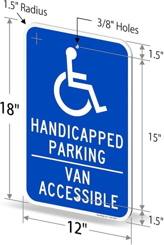 لافتة SmartSign مقاس 18 × 12 بوصة "مواقف سيارات للمعاقين - سيارة يمكن الوصول إليها"، 63 مل من الألومنيوم، مادة عاكسة من الدرجة الهندسية مغلفة 3M، أزرق وأبيض in Saudi Arabia