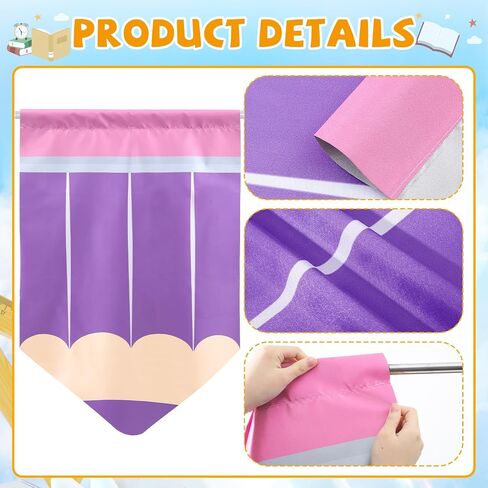 6 PCS Classroom Startains Decorations Back to School Pencils Pencils Stretains Classroom Supplies First Day of School Clayon على شكل ألواح الأطفال للأطفال في غرفة نوم الأطفال 36 "× 24" in Saudi Arabia