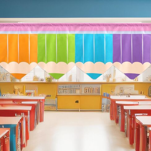 6 PCS Classroom Startains Decorations Back to School Pencils Pencils Stretains Classroom Supplies First Day of School Clayon على شكل ألواح الأطفال للأطفال في غرفة نوم الأطفال 36 "× 24" in Saudi Arabia