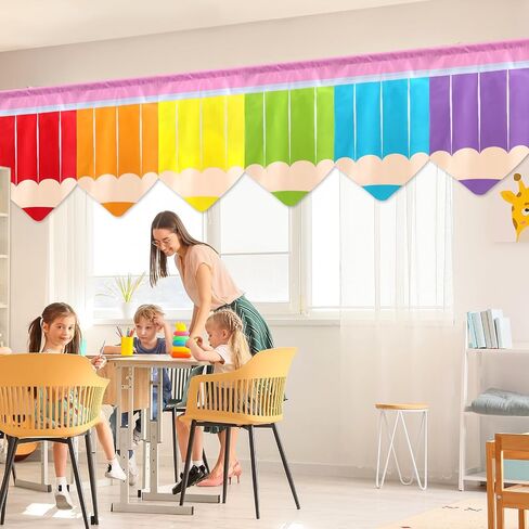 6 PCS Classroom Startains Decorations Back to School Pencils Pencils Stretains Classroom Supplies First Day of School Clayon على شكل ألواح الأطفال للأطفال في غرفة نوم الأطفال 36 "× 24" in Saudi Arabia