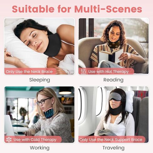 دعامة رقبة خبيرة لتخفيف آلام الرقبة ودعمها، طوق عنق الرحم الناعم مع حزمة جل علاجية ساخنة وباردة قابلة لإعادة الاستخدام، دعامة دعم للرقبة قابلة للتعديل للنوم، الوضع الصحيح، رمادي in Kuwait