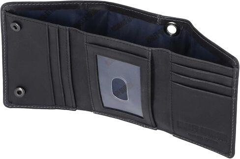 Harley-Davidson Men's Willie G Skull Snap Tri-Fold Leather Wallet, Black in Saudi Arabia