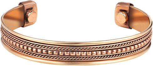 Aheli Indian Three Metal Copper Brass Peace Healing Chakra Yoga Meditation Mantra Jewelry Adjustable Cuff Bracelet Gift for Women and Men in Saudi Arabia