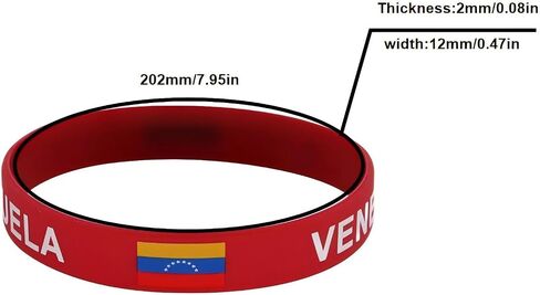 4pcs Venezuela Flag Silicone Bracelet, Outdoor Sports Wristbands, Fans Cheering Elastic Wristbands, Athletes Fans Outdoor Casual Accessories in Saudi Arabia