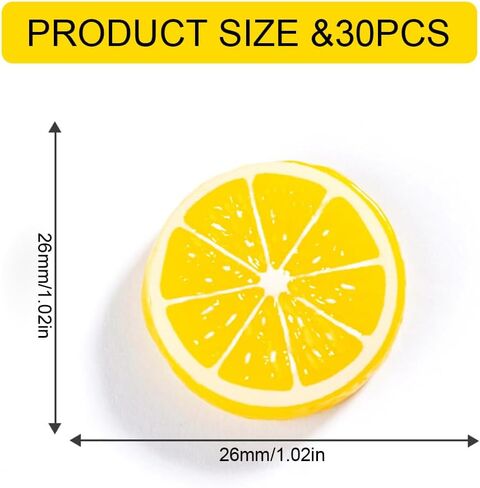 40PCS Realistic Artificial Lemon Slices - Mini Lemons Decor for Cake Toppers, Lemon Themed Weddings, Party Centerpieces, DIY Vase Fillers & Tabletop Displays - Vibrant Yellow Resin Home Decor Accents in Saudi Arabia