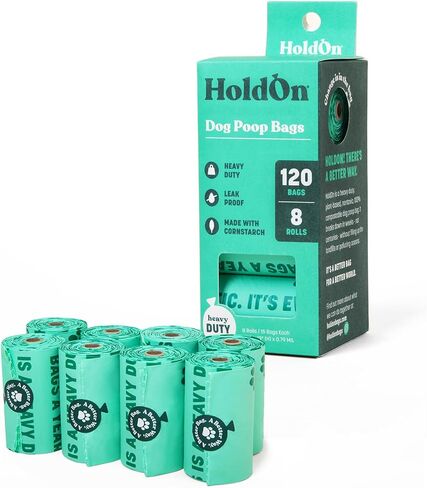 Compostable Pet Waste Bags - Unscented Leak Proof & Tear Resistant Dog Poop Bags Extra Thick Durable - Outdoor Walking & Travel - Eco-Friendly Solution (120 bags/8 rolls/15 bags per roll) in Saudi Arabia